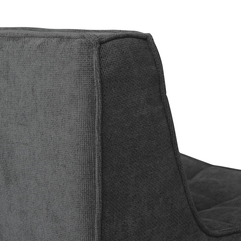 Essential Classic Floor Sofas | Black Chenille and Linen Couch Sectionals 6-seaters