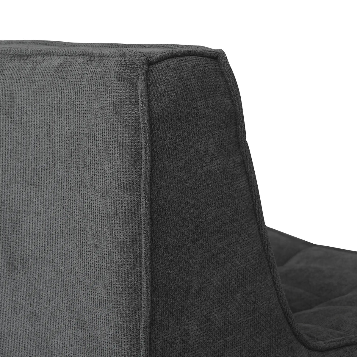 Essential Classic Floor Sofas | 3-Piece Black Chenille and Linen Sofa Sets 6-Seater