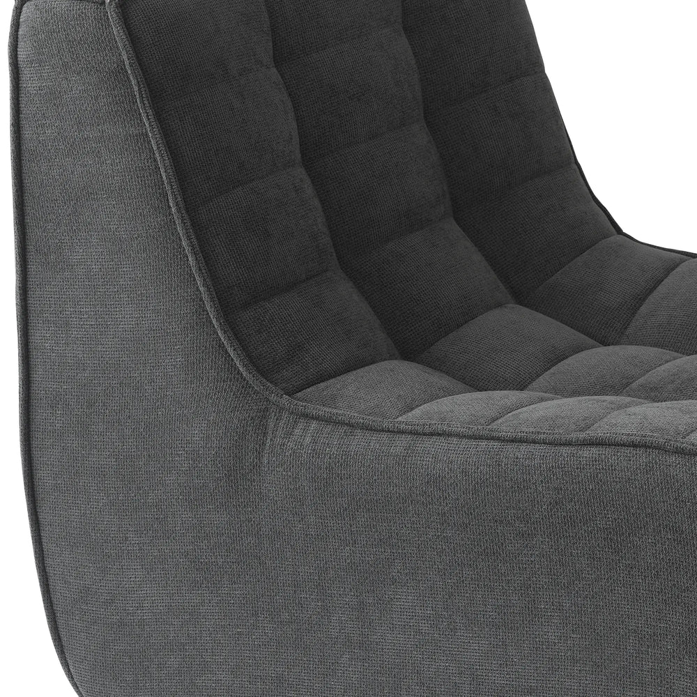 Essential Classic Floor Sofas | Black Chenille and Linen Couch Sectionals 6-seaters