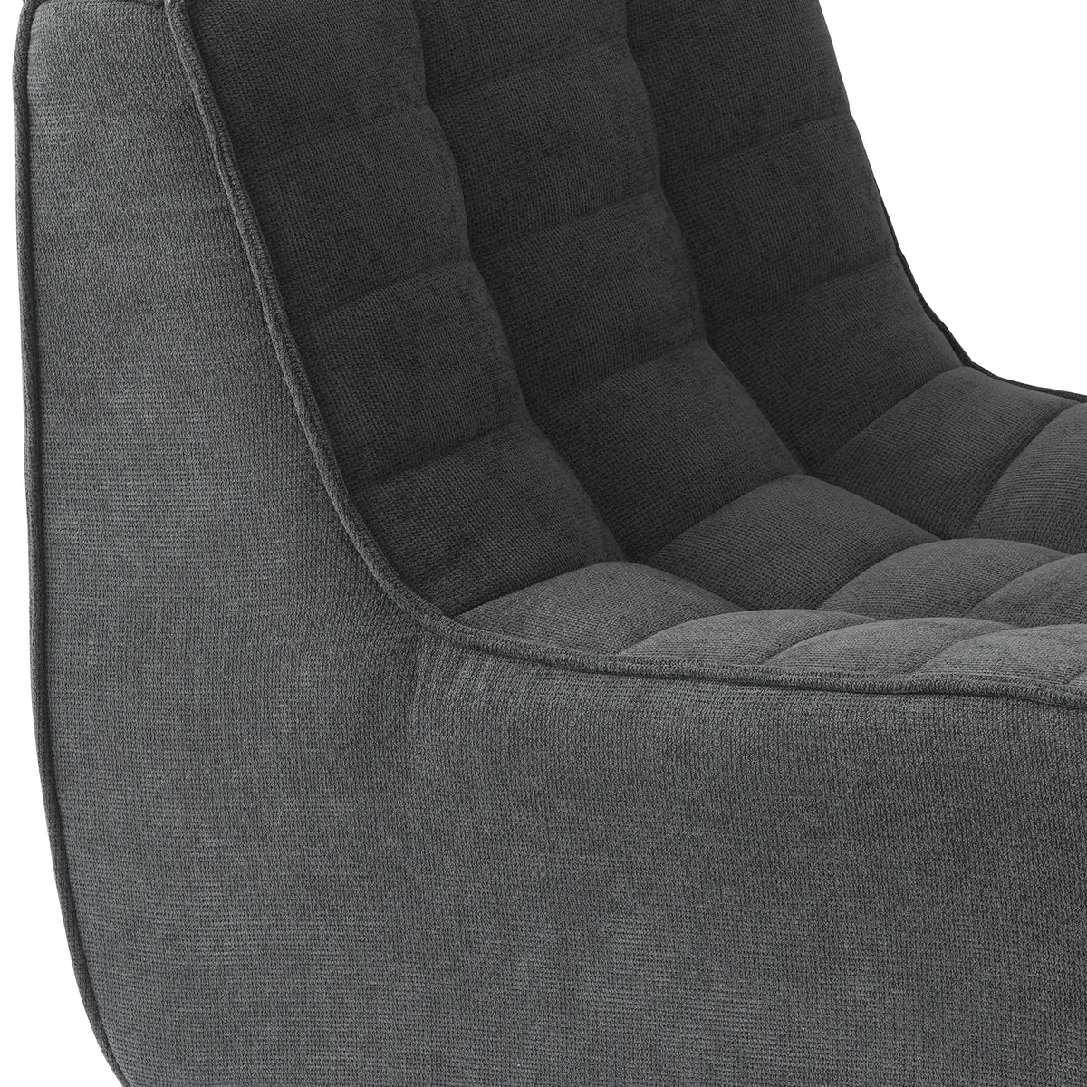 Essential Classic Floor Sofas | 3-Piece Black Chenille and Linen Sofa Sets 6-Seater