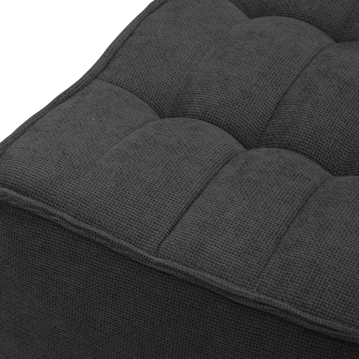 Essential Classic Floor Sofas | 3-Piece Black Chenille and Linen Sofa Sets 6-Seater