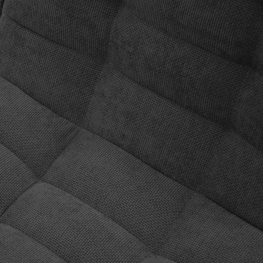 Essential Classic Floor Sofas | Black Chenille and Linen Couch Sectionals 6-seaters