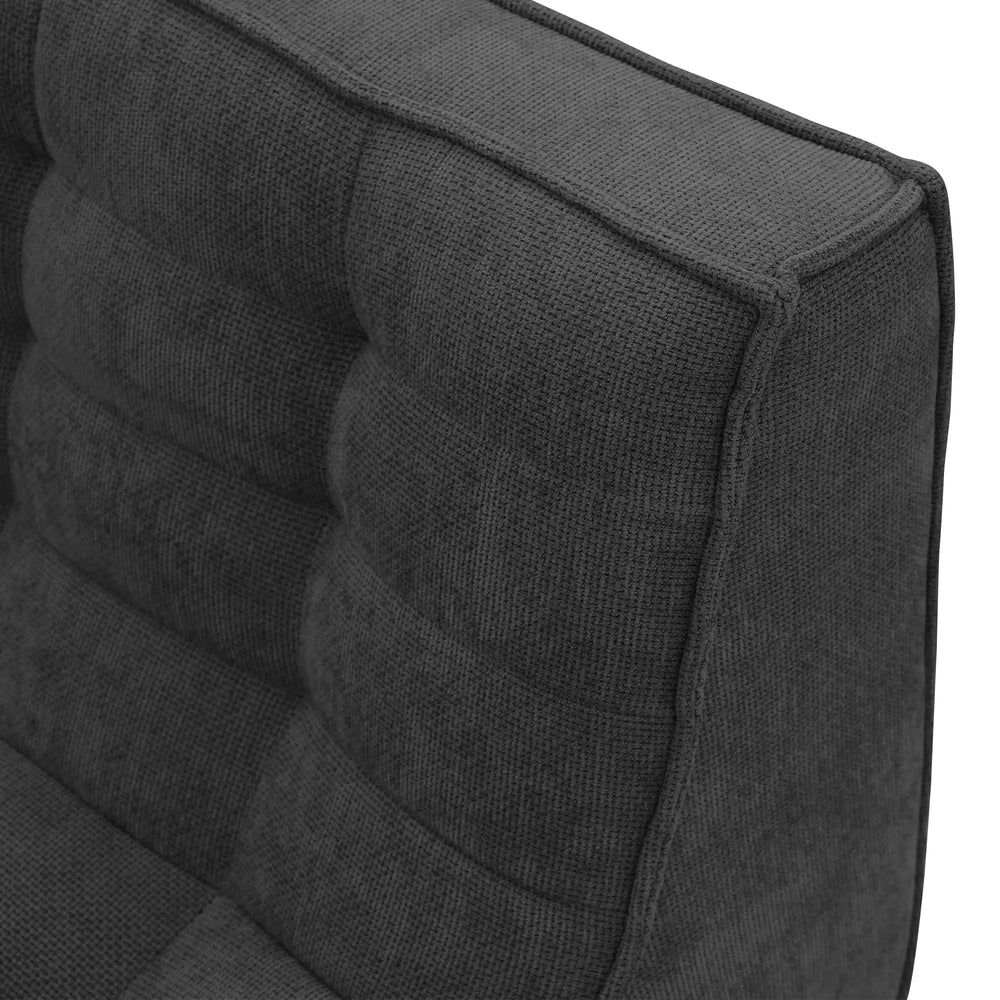 Essential Classic Floor Sofas | Black Chenille and Linen Couch Sectionals 6-seaters