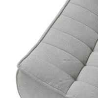 Essential Classic Floor Sofas | Light Grey Chenille and Linen Couch Sectionals 6-seaters
