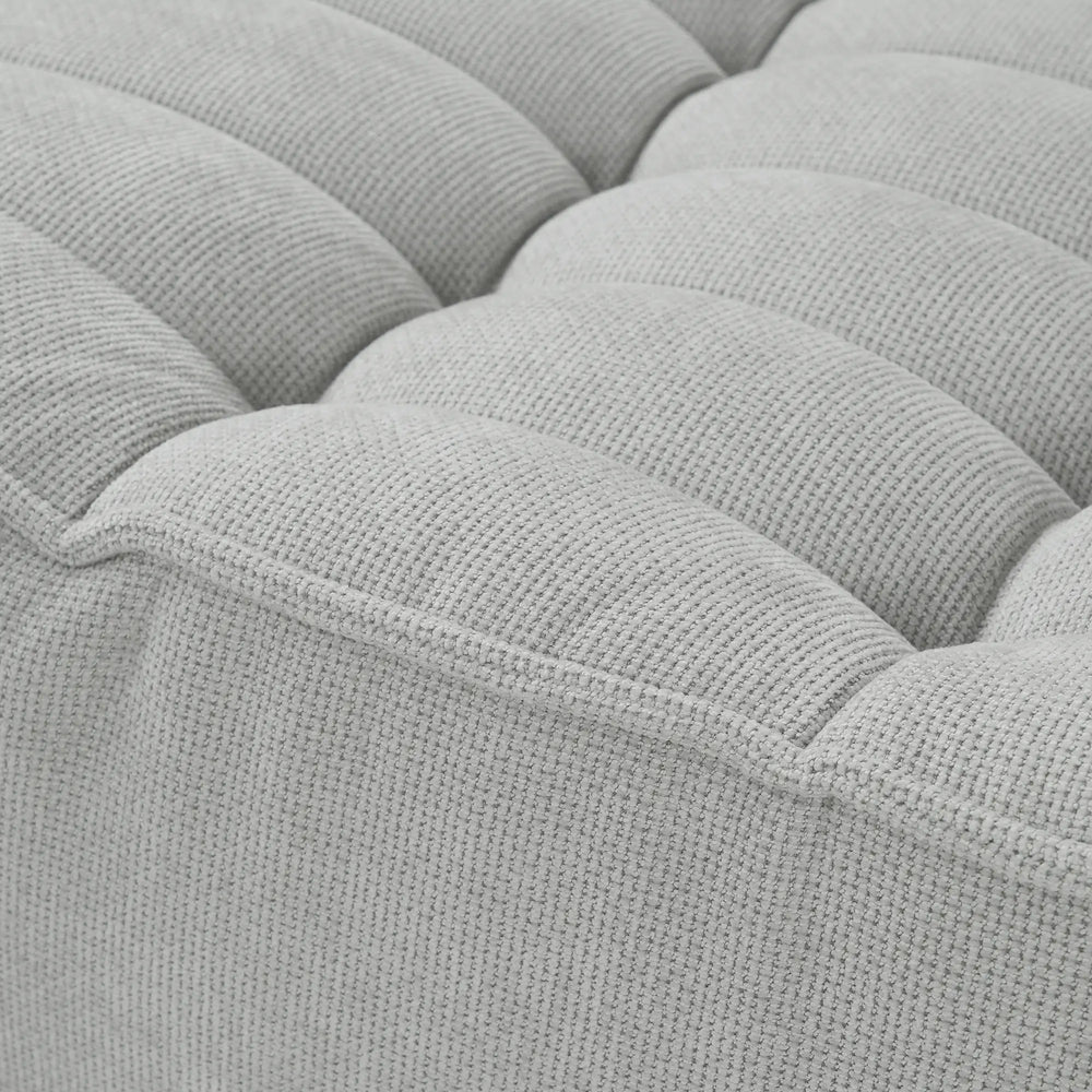 Essential Classic Floor Sofas | Light Grey Chenille and Linen Couch Sectionals 6-seaters