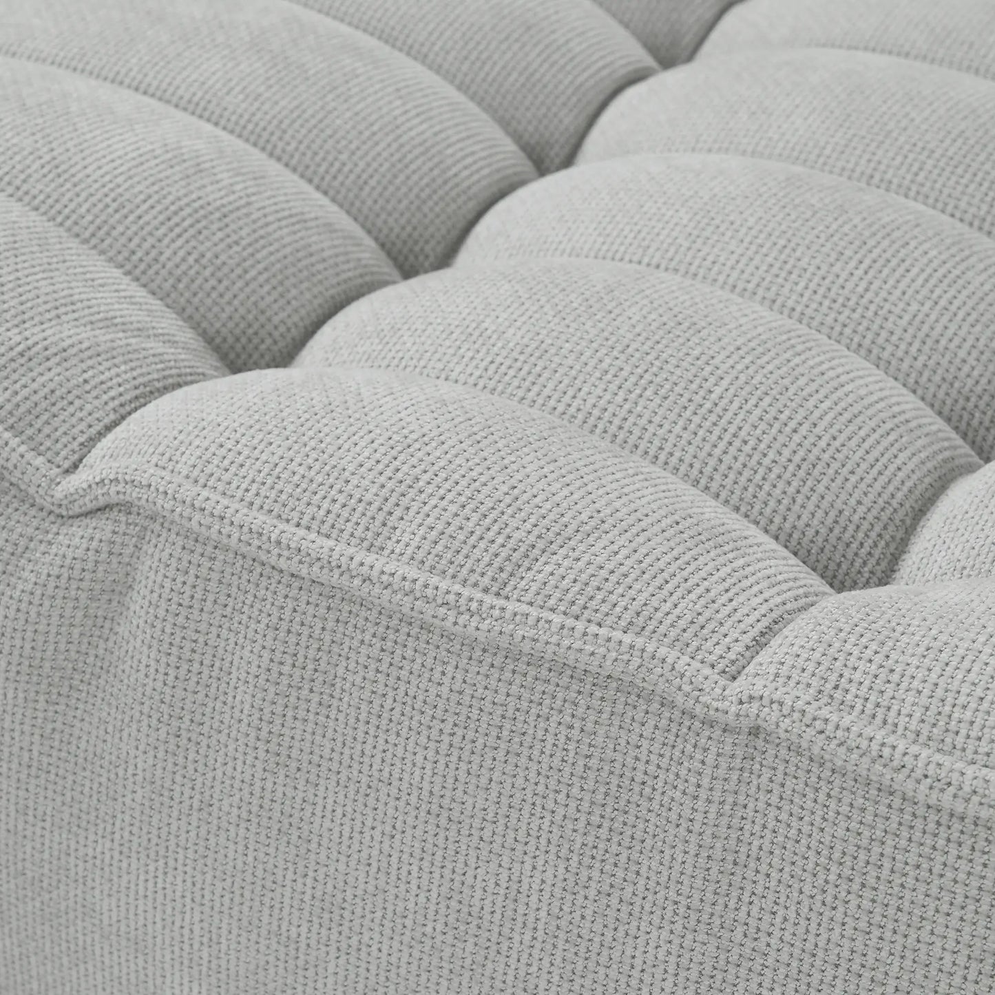Essential Classic Floor Sofas | Light Grey Chenille and Linen Couch Sectionals 6-seaters