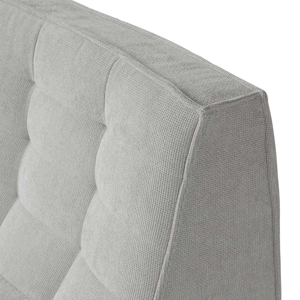 Essential Classic Floor Sofas | Light Grey Chenille and Linen Couch Sectionals 6-seaters