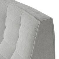 Essential Classic Floor Sofas | Light Grey Chenille and Linen Couch Sectionals 6-seaters