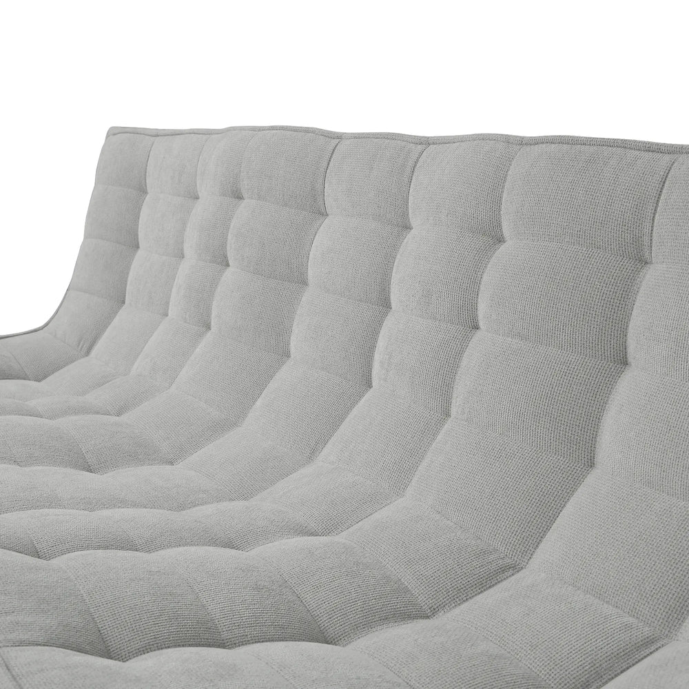 Essential Classic Floor Sofas | Light Grey Chenille and Linen Couch Sectionals 6-seaters