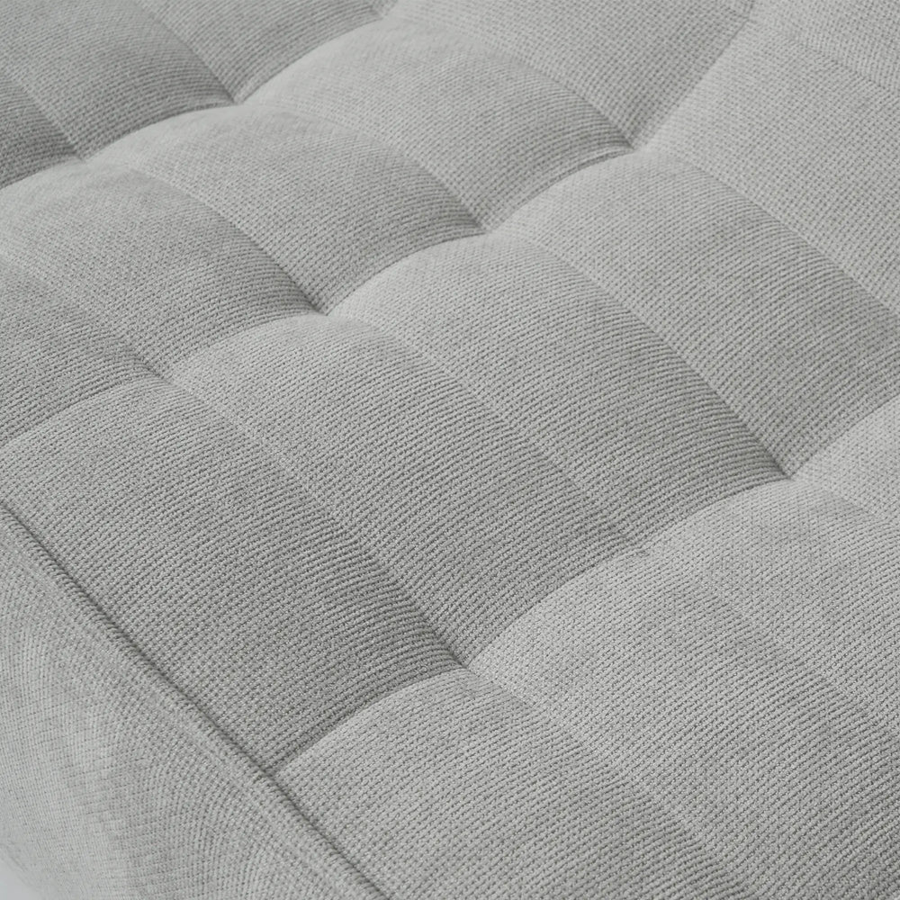 Essential Classic Floor Sofas | Light Grey Chenille and Linen Couch Sectionals 6-seaters