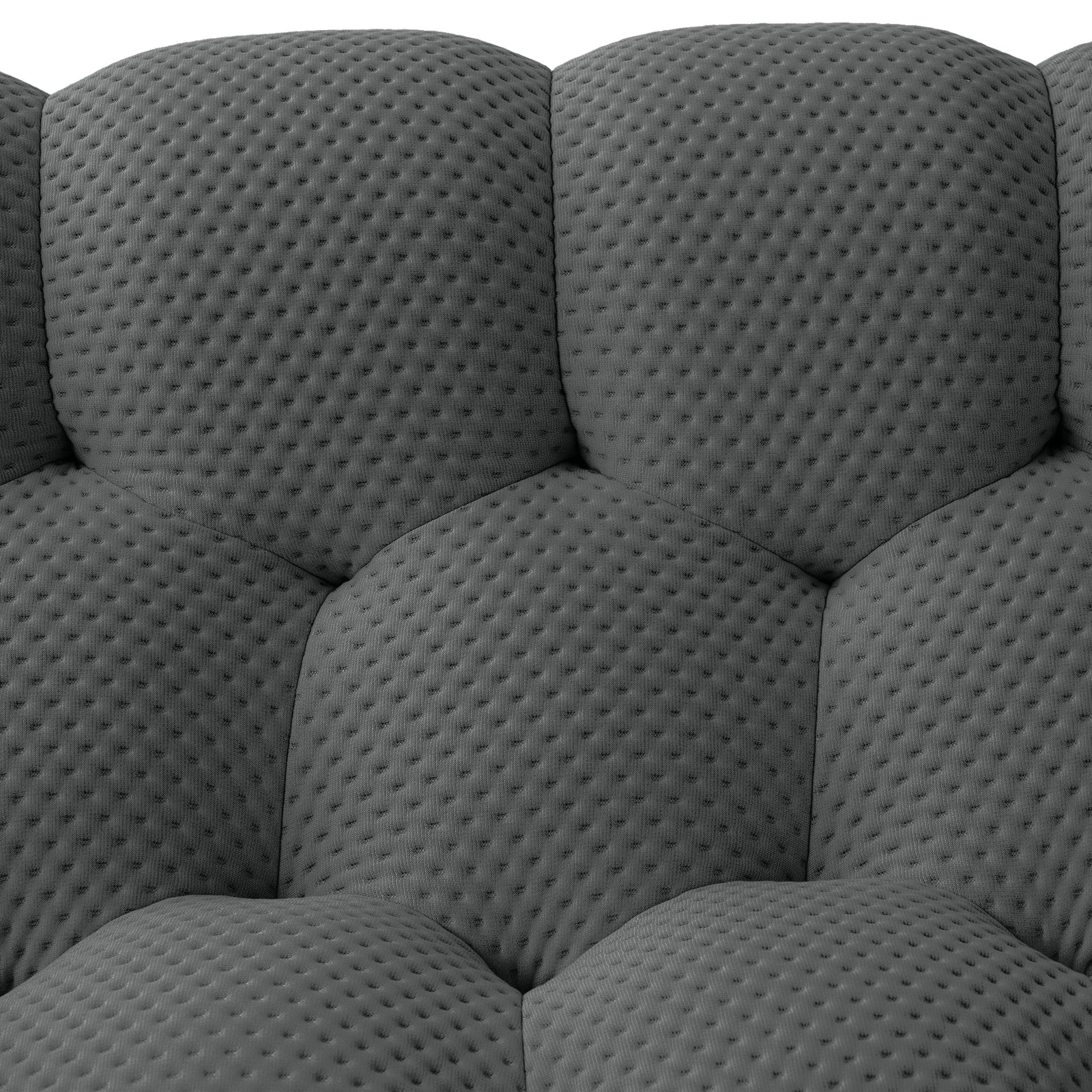 Essential 4-Seater grey 3D-Knitted Fabric L-Shaped Sectionals | 2-Piece, 3D-Knitted Fabric, Apartment Friendly