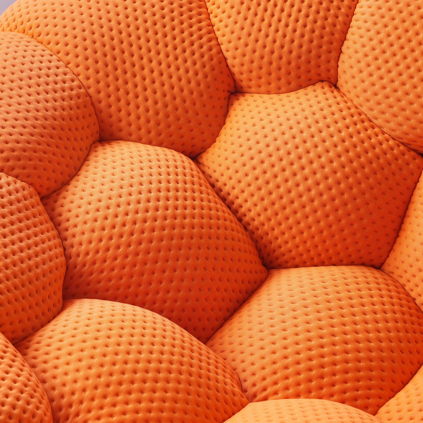 Sofás Essential Arc Boneless | Conjunto de sofás naranjas de 3 piezas con tejido de punto 3D, 5 plazas y 1 otomana