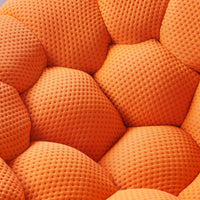 Sofás Essential Arc Boneless | Conjunto de sofás naranjas de 3 piezas con tejido de punto 3D, 5 plazas y 1 otomana