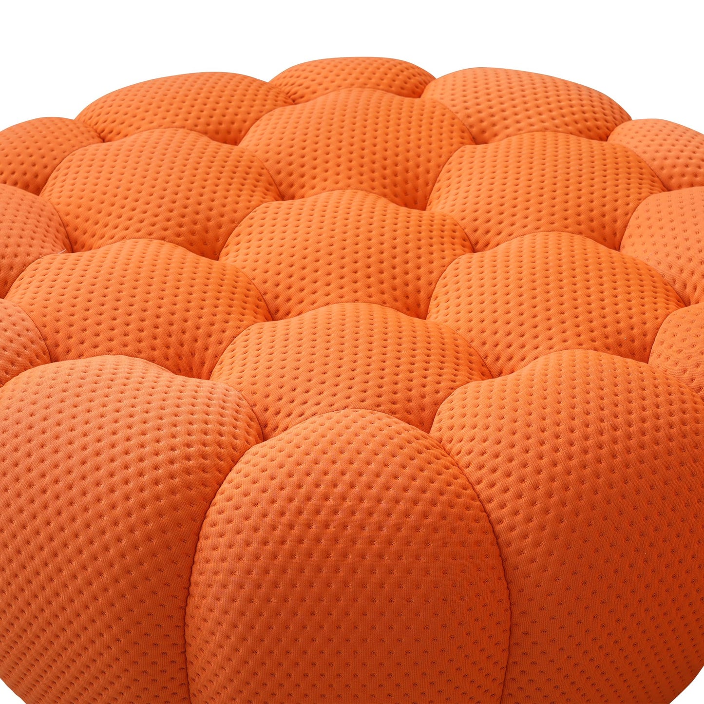 Essential Floor Sofas | Orange 3D Knitted Fabric Couch Sectionals 6-seaters