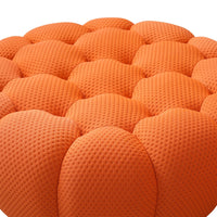 Essential Floor Sofas | Orange 3D Knitted Fabric Couch Sectionals 6-seaters