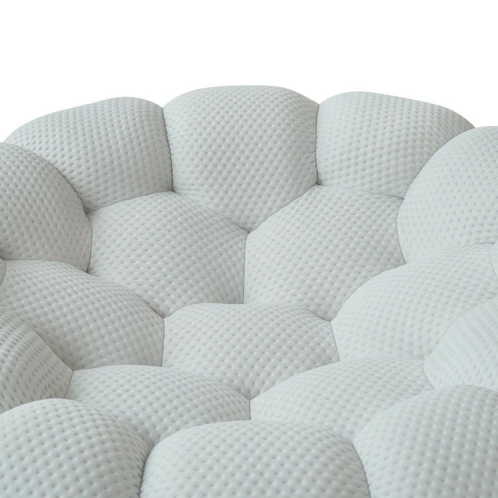 Essential Floor Sofas | Light Grey 3D Knitted Fabric Couch Sectionals 3-seaters