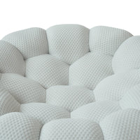 Essential Floor Sofas | Light Grey 3D Knitted Fabric Couch Sectionals 3-seaters