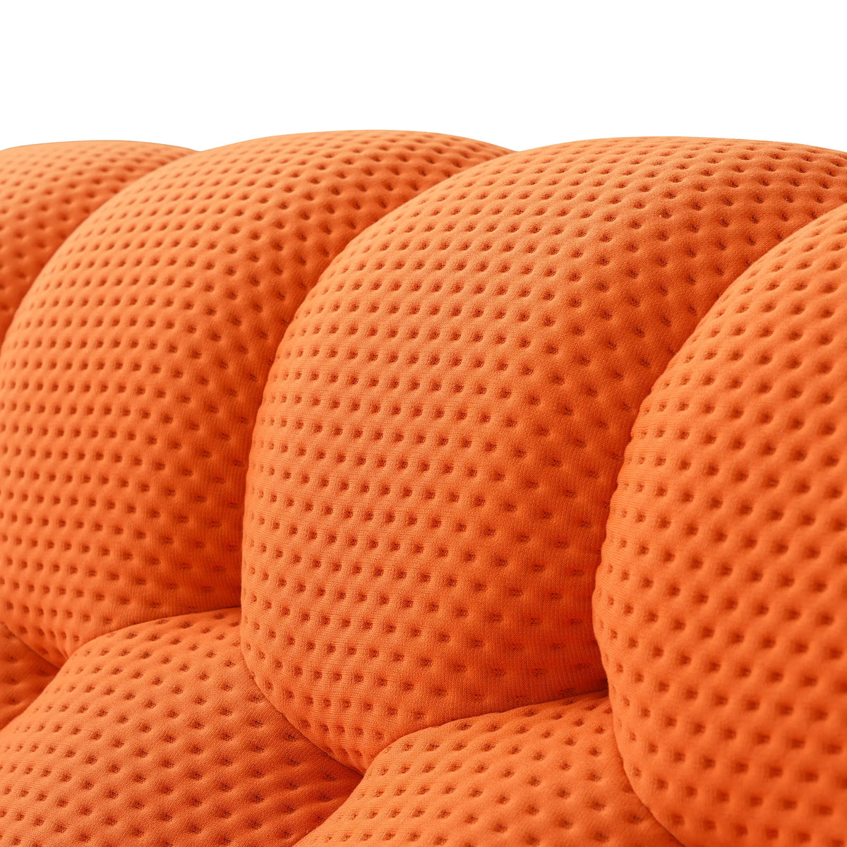 Essential Floor Sofas | 3-Piece Orange 3D Knitted Fabric Sofa Sets 5-Seater