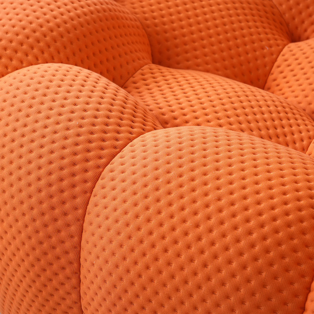 Essential Floor Sofas | Orange 3D Knitted Fabric Couch Sectionals 6-seaters