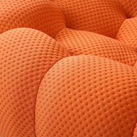 Essential Floor Sofas | Orange 3D Knitted Fabric Couch Sectionals 6-seaters