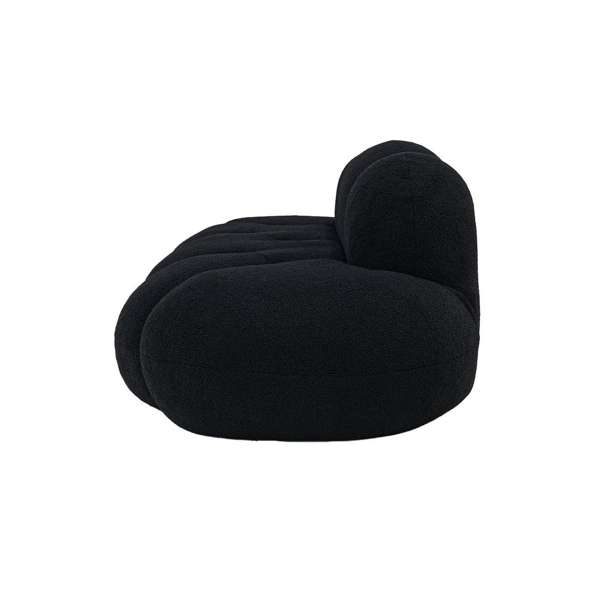 Essential 3-Seater black Teddy Velvet Couch Sectionals | 1-Piece, Teddy Velvet Fabric, Apartment Friendly