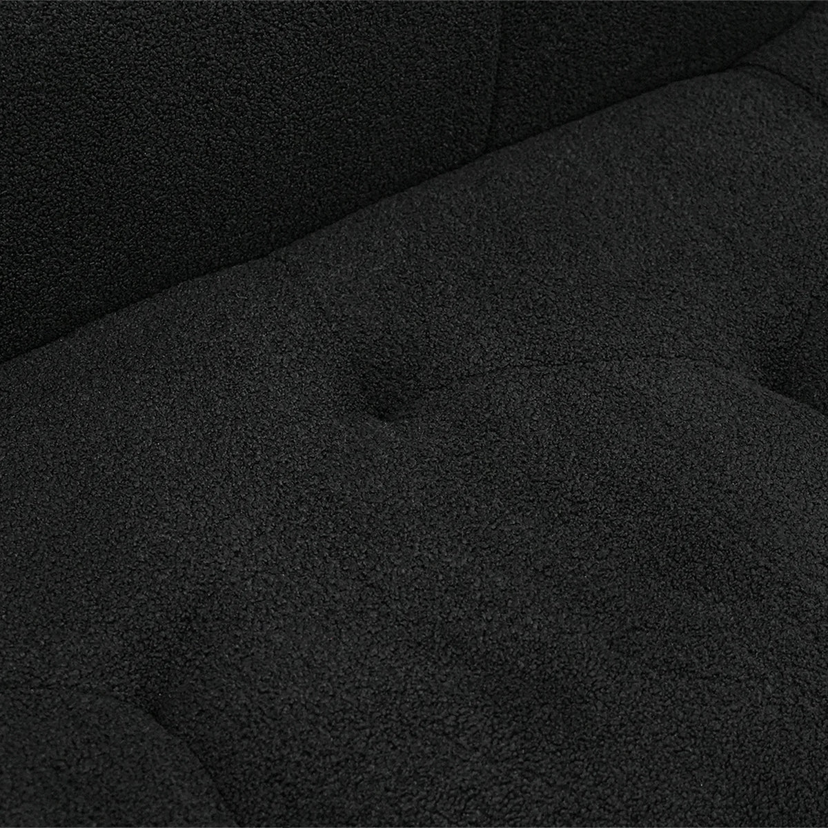 Essential 3-Seater black Teddy Velvet Couch Sectionals | 1-Piece, Teddy Velvet Fabric, Apartment Friendly
