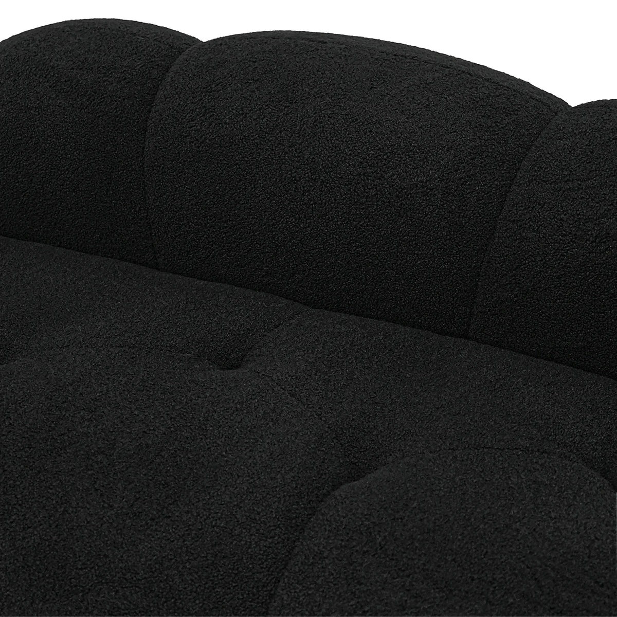 Essential 3-Seater black Teddy Velvet Couch Sectionals | 1-Piece, Teddy Velvet Fabric, Apartment Friendly