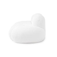 Essential Cloud Boneless Sofas | 1-Piece Teddy Velvet White Loveseats 3-Seater