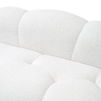 Essential Cloud Boneless Sofas | 1-Piece Teddy Velvet White Loveseats 3-Seater