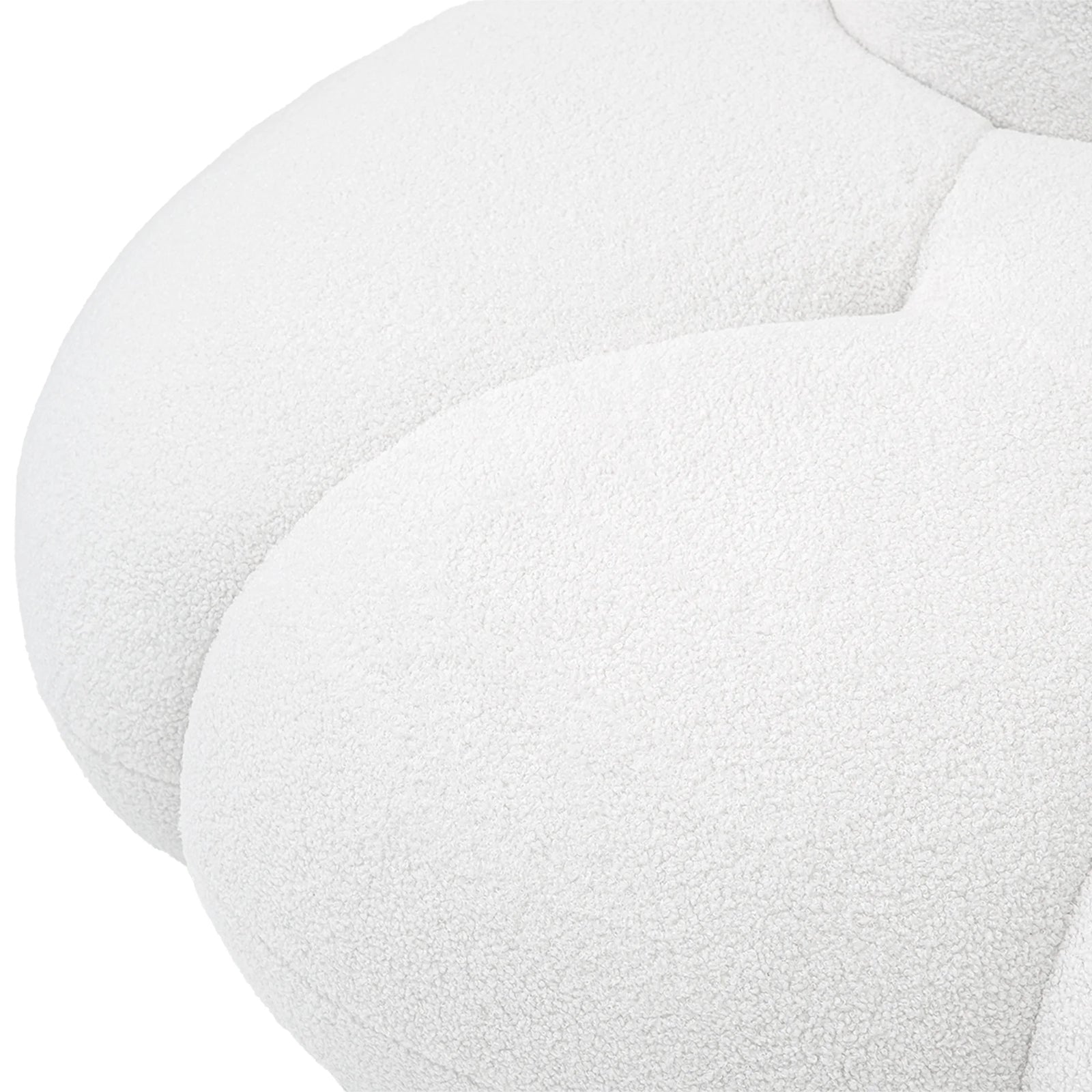 Seccionales de sofá esencial de 3 asientos de terciopelo Teddy blanco | 1 pieza, tela de terciopelo Teddy, diseño compacto