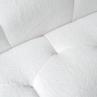 Essential Cloud Boneless Sofas | 1-Piece Teddy Velvet White Loveseats 3-Seater