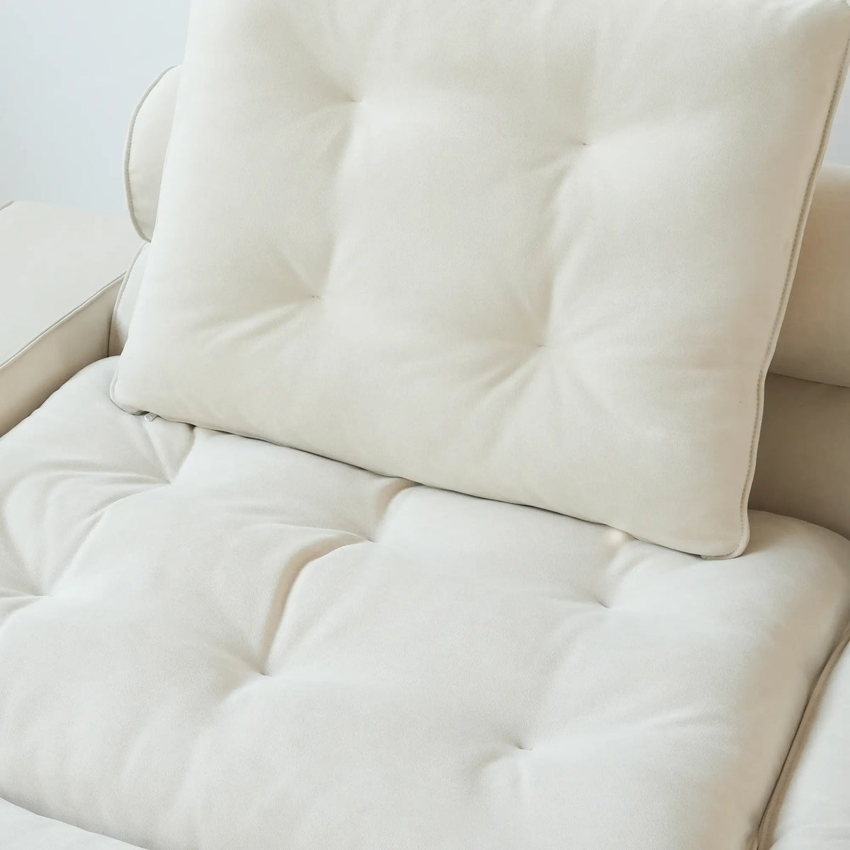 Deluxe Adjustable Cloud Sectional Sofas | 3-Piece Beige Frosted Velvet Chaise Sectionals 2-Seater