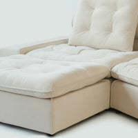 Deluxe Adjustable Cloud Sectional Sofas | Beige Frosted Velvet U shaped Sectionals 6-seaters