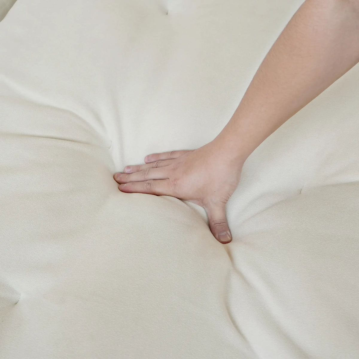 Deluxe Adjustable Cloud Sectional Sofas | 3-Piece Beige Frosted Velvet Chaise Sectionals 2-Seater