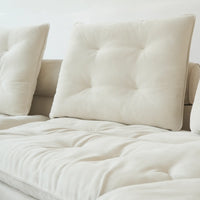 Deluxe Adjustable Cloud Sectional Sofas | Beige Frosted Velvet U shaped Sectionals 6-seaters
