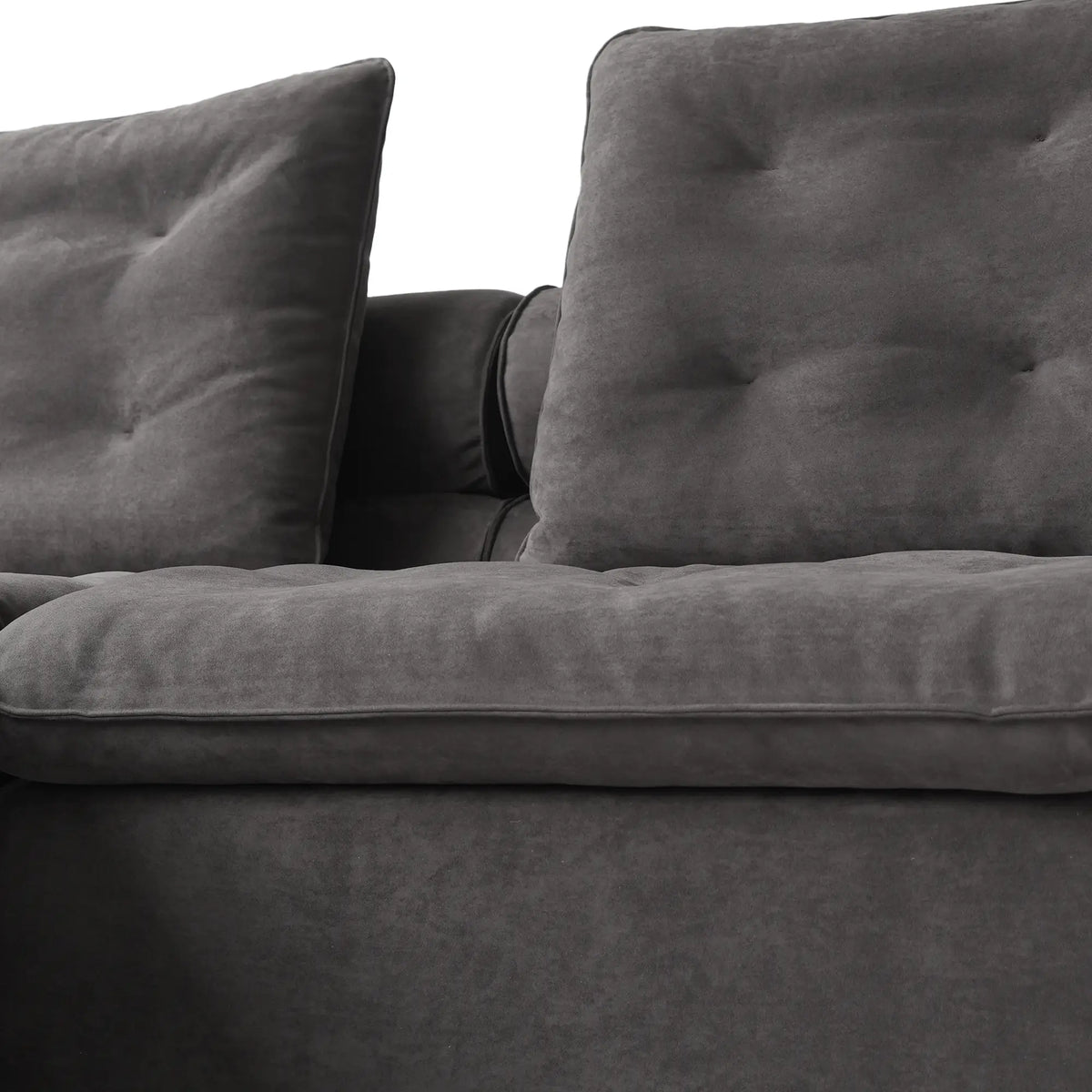 Deluxe Adjustable Cloud Sectional Sofas | 3-Piece Grey Frosted Velvet Loveseats 2-Seater