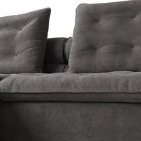 Deluxe Adjustable Cloud Sectional Sofas | Grey Frosted Velvet U shaped Sectionals 5-seaters with 1 Ottoman