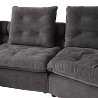 Deluxe Adjustable Cloud Sectional Sofas | Grey Frosted Velvet U shaped Sectionals 6-seaters