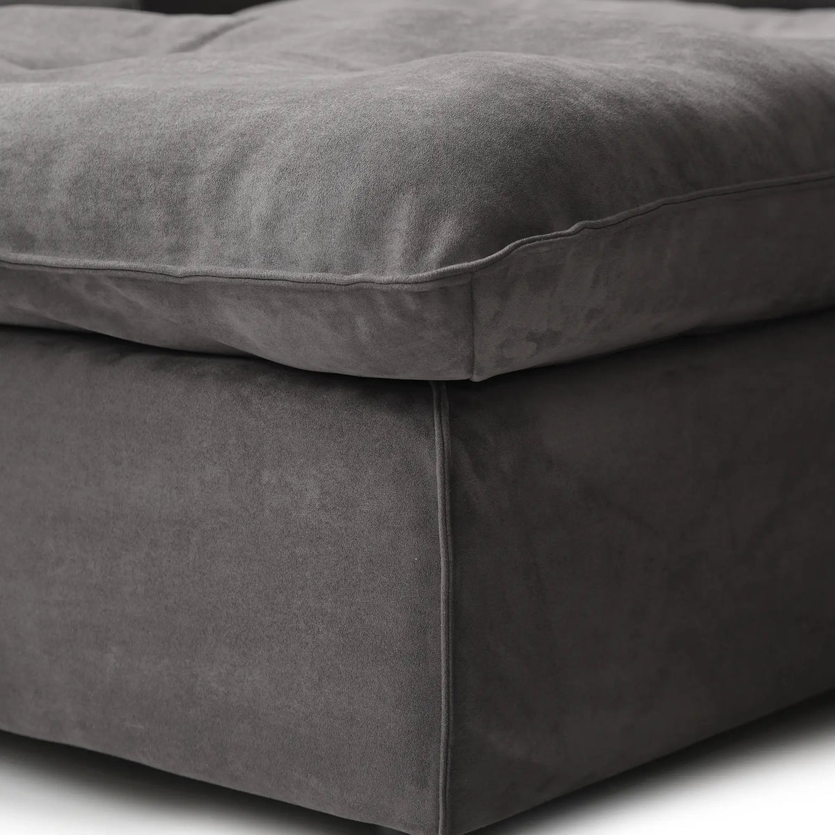 Deluxe Adjustable Cloud Sectional Sofas | 3-Piece Grey Frosted Velvet Loveseats 2-Seater