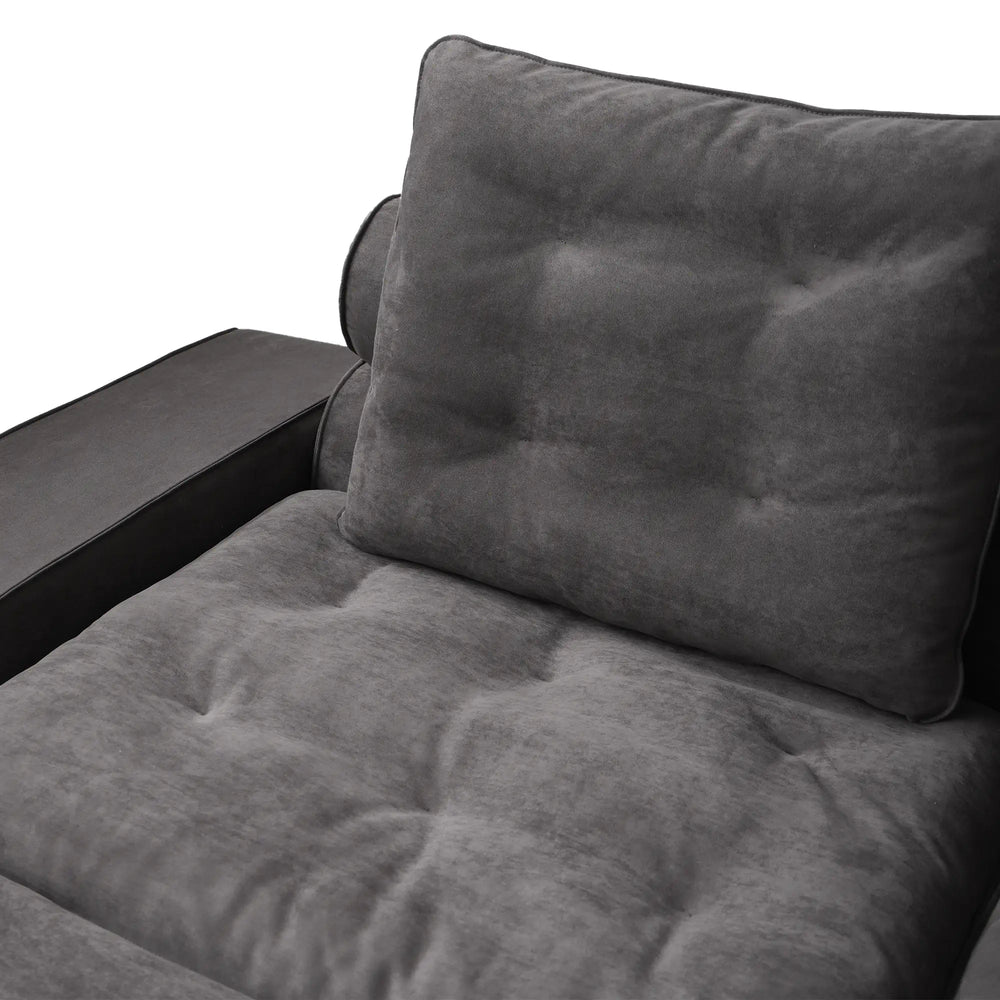 Deluxe Adjustable Cloud Sectional Sofas | Grey Frosted Velvet U shaped Sectionals 6-seaters
