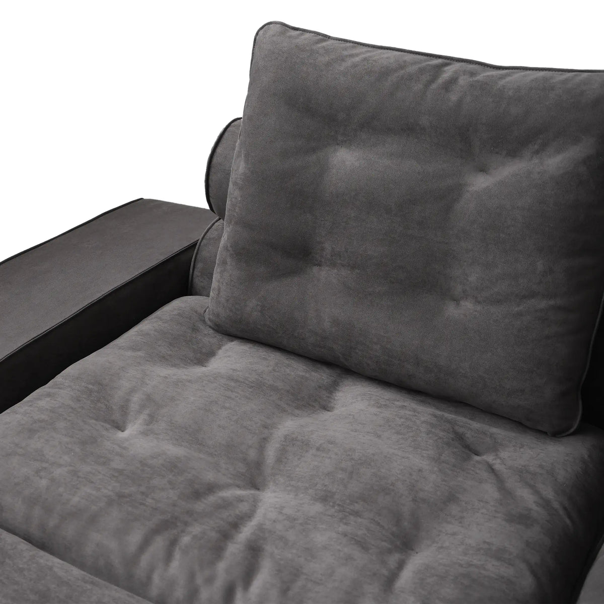 Deluxe Adjustable Cloud Sectional Sofas | 4-Piece Grey Frosted Velvet Couch Sectionals 4-Seater