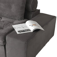Deluxe Adjustable Cloud Sectional Sofas | Grey Frosted Velvet U shaped Sectionals 6-seaters