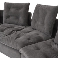 Deluxe Adjustable Cloud Sectional Sofas | Grey Frosted Velvet U shaped Sectionals 6-seaters