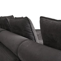 Deluxe Adjustable Cloud Sectional Sofas | Grey Frosted Velvet U shaped Sectionals 5-seaters with 1 Ottoman