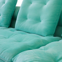 Deluxe Adjustable Cloud Sectional Sofas | Tiffany Blue Frosted Velvet U shaped Sectionals 6-seaters