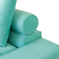Deluxe Adjustable Cloud Sectional Sofas | Tiffany Blue Frosted Velvet U shaped Sectionals 4-seaters