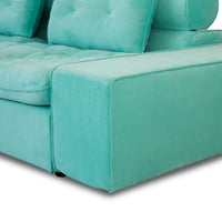Deluxe Adjustable Cloud Sectional Sofas | Tiffany Blue Frosted Velvet U shaped Sectionals 6-seaters