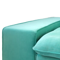 Deluxe Adjustable Cloud Sectional Sofas | Tiffany Blue Frosted Velvet U shaped Sectionals 6-seaters
