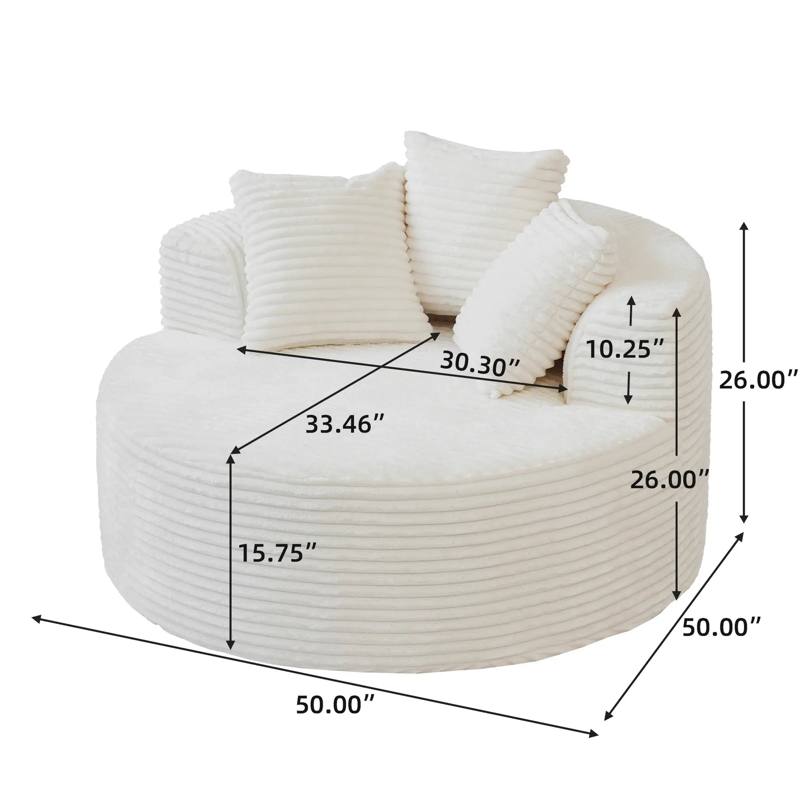 Essential 1-Seater beige Corduroy Single Sofa | 1-Piece, Corduroy Fabric, Compact Design