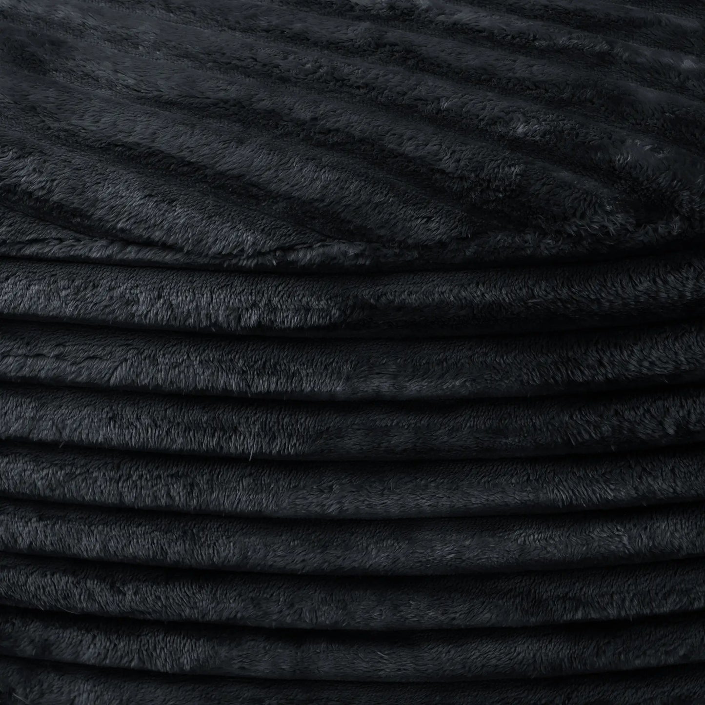 Sofás Essential Round Boneless | Sofá individual de una plaza, de tela afelpada, color negro